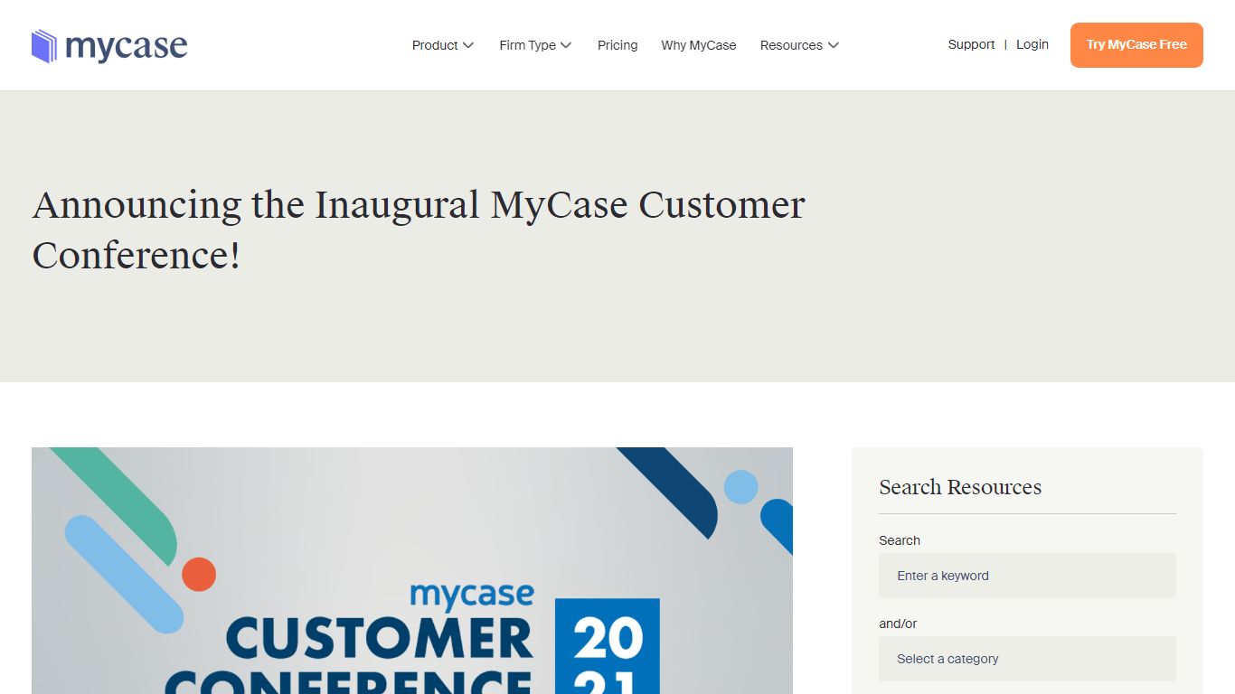 Announcing the Inaugural MyCase Customer Conference!