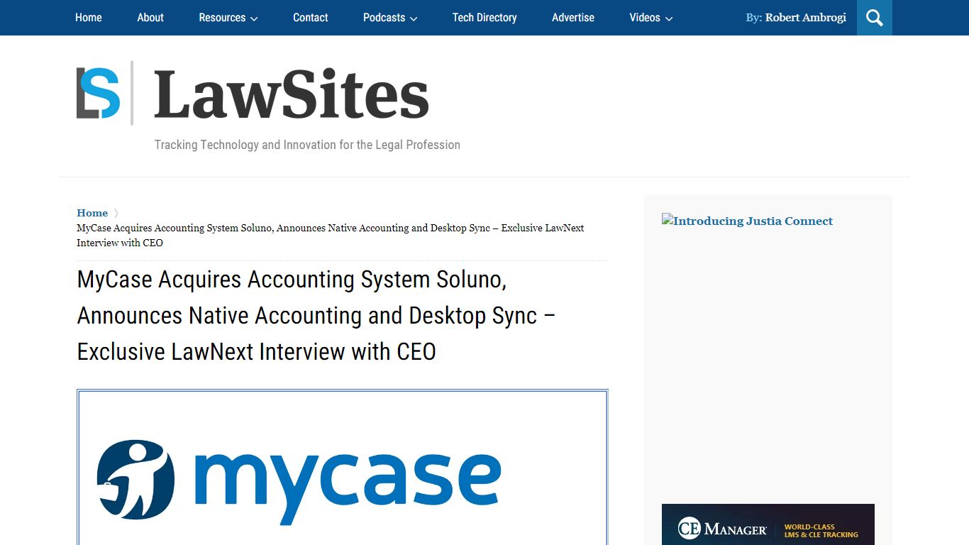 MyCase Acquires Accounting System Soluno, Announces Native ... - LawSites